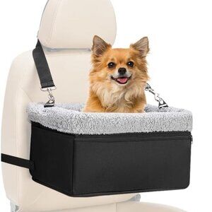Booster Seat with Metal Frame, Double-Layer Oxford Fabric, Safety Leash for Pets